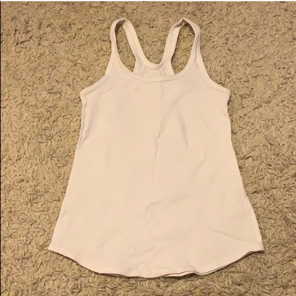 White lululemon studio racerback tank
